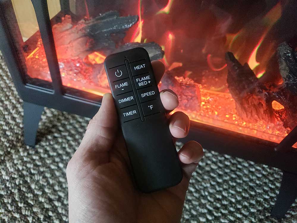 Kismile-Free-Standing-Electric-Fireplace-remote