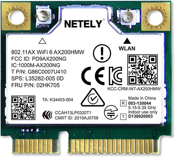 NETELY AX200HMW Mini PCIe Card
