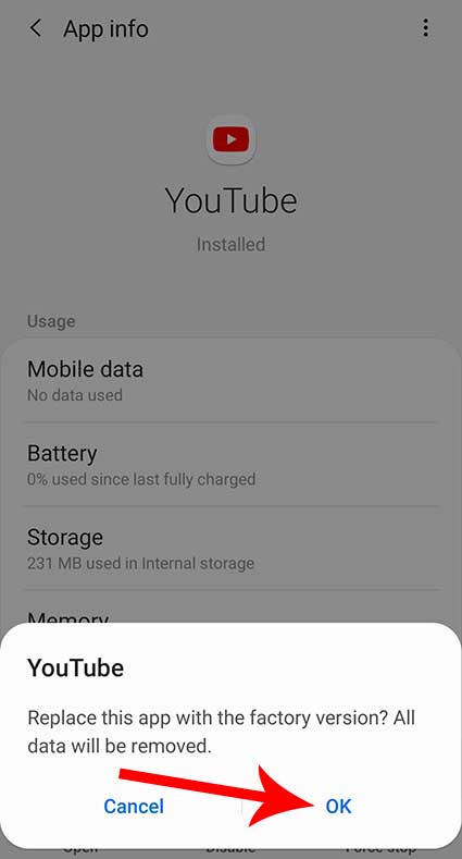 replace youtube app with factory version