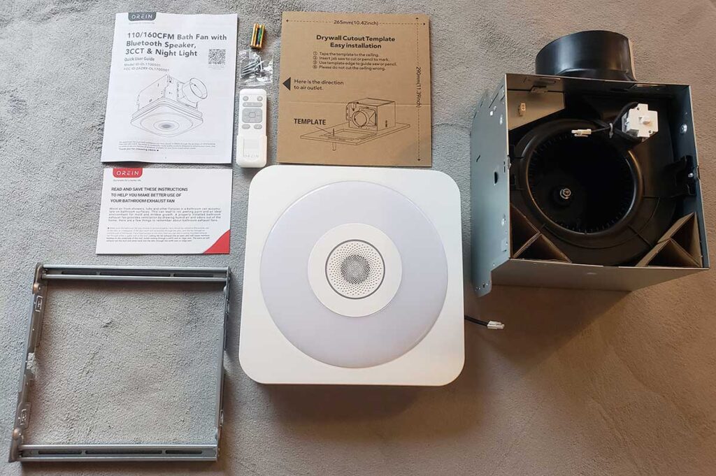 OREiN-Bathroom-Fan-with-Bluetooth-Speaker-unboxing