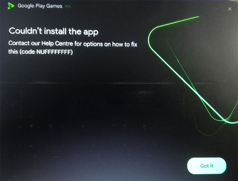 google play games beta error NUFFFFFFFF