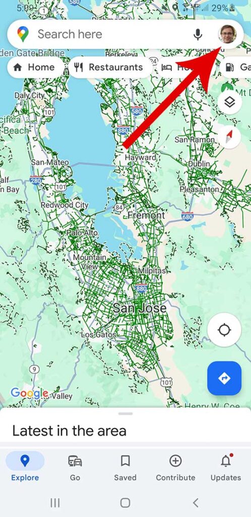 click google maps profile icon