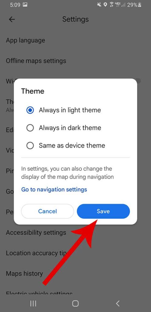 google-maps-theme-settings