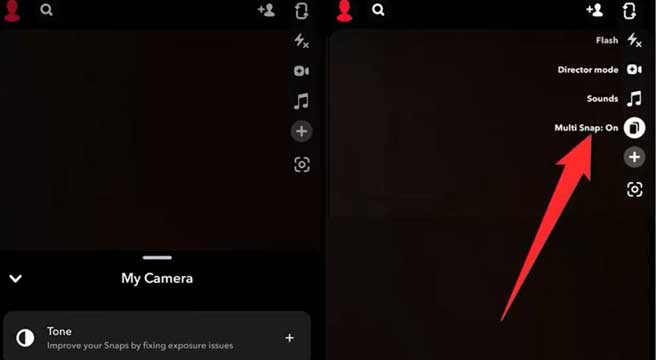 multi snap showing snapchat