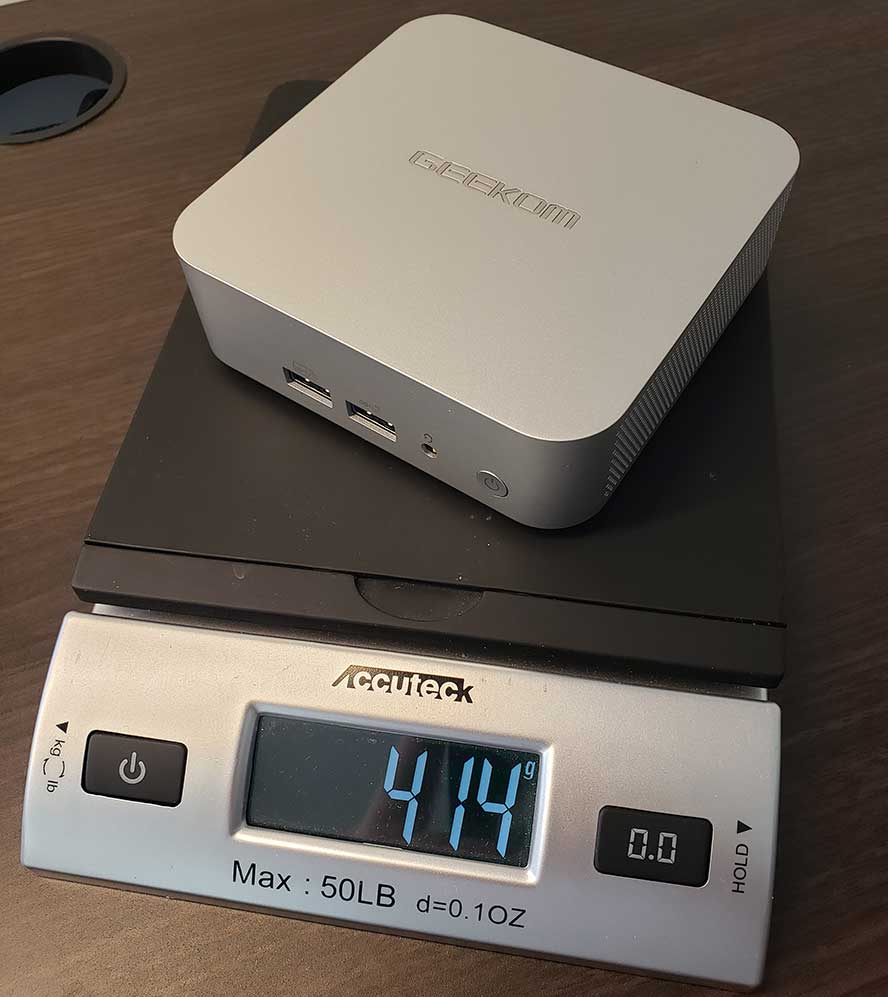 geekom-a7-weight on scale
