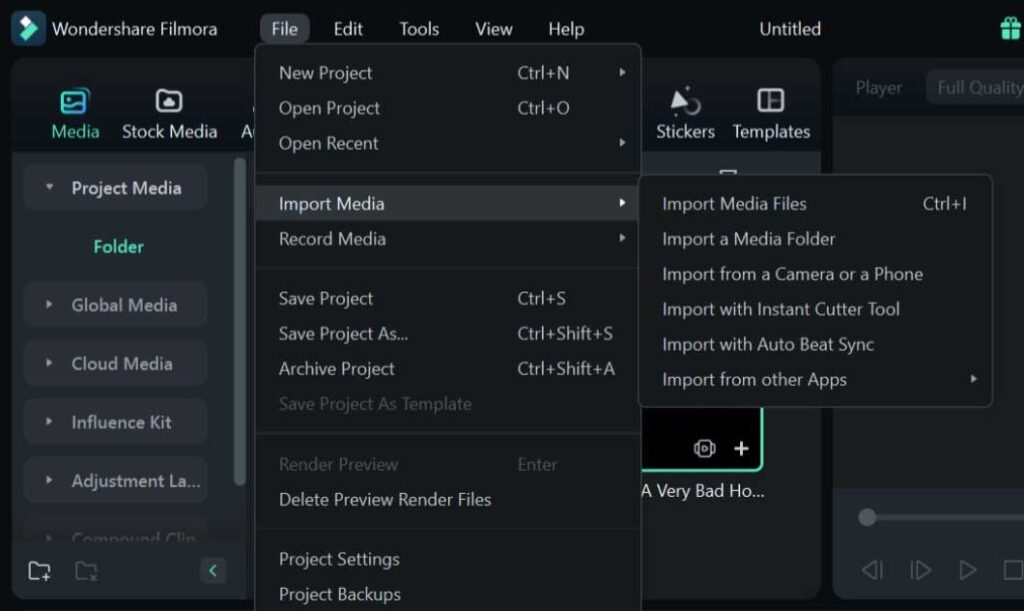 import media to the editor