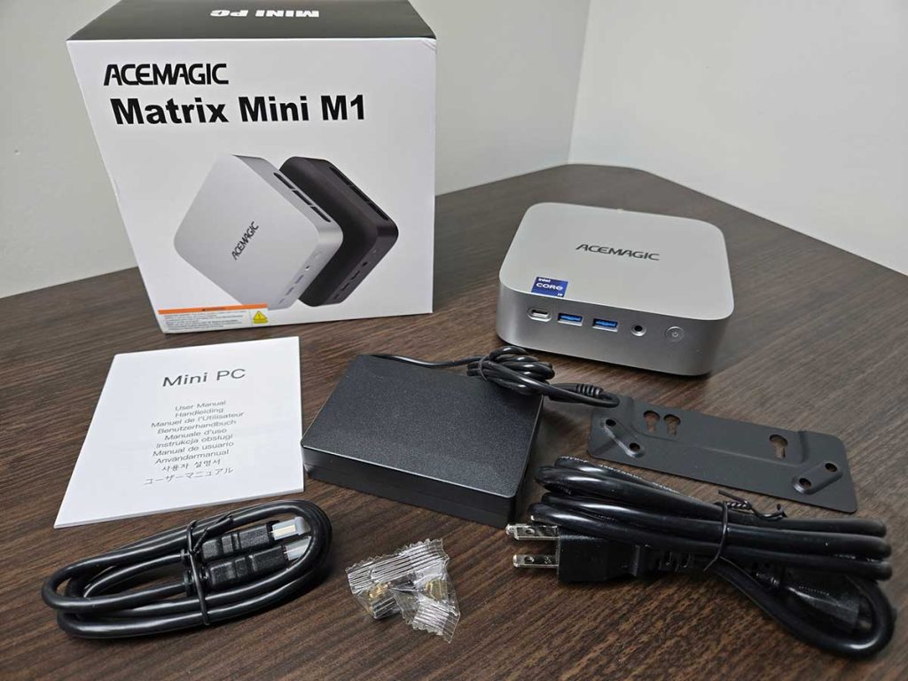 acemagic m1 mini pc box contents