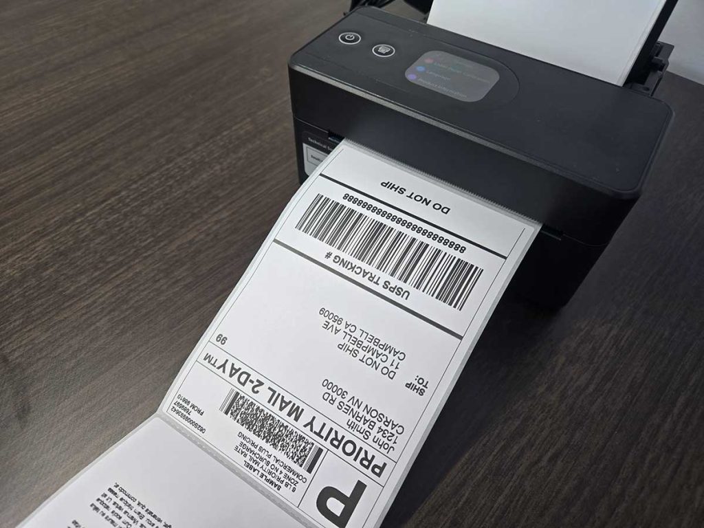 phomemo sample label printed