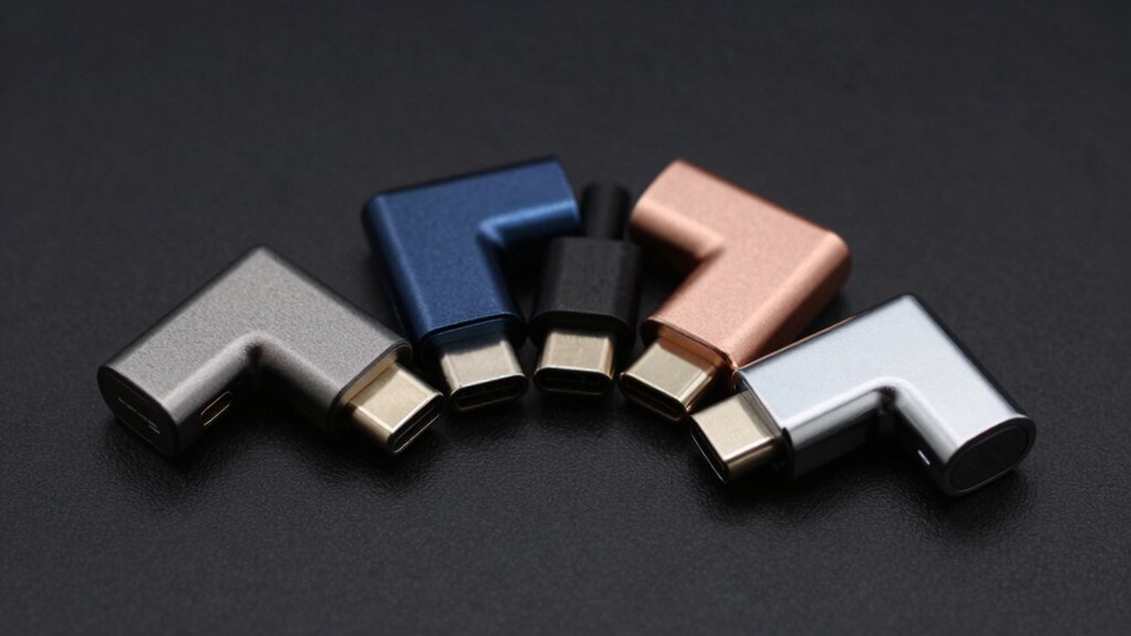 five right angle usb c adapters