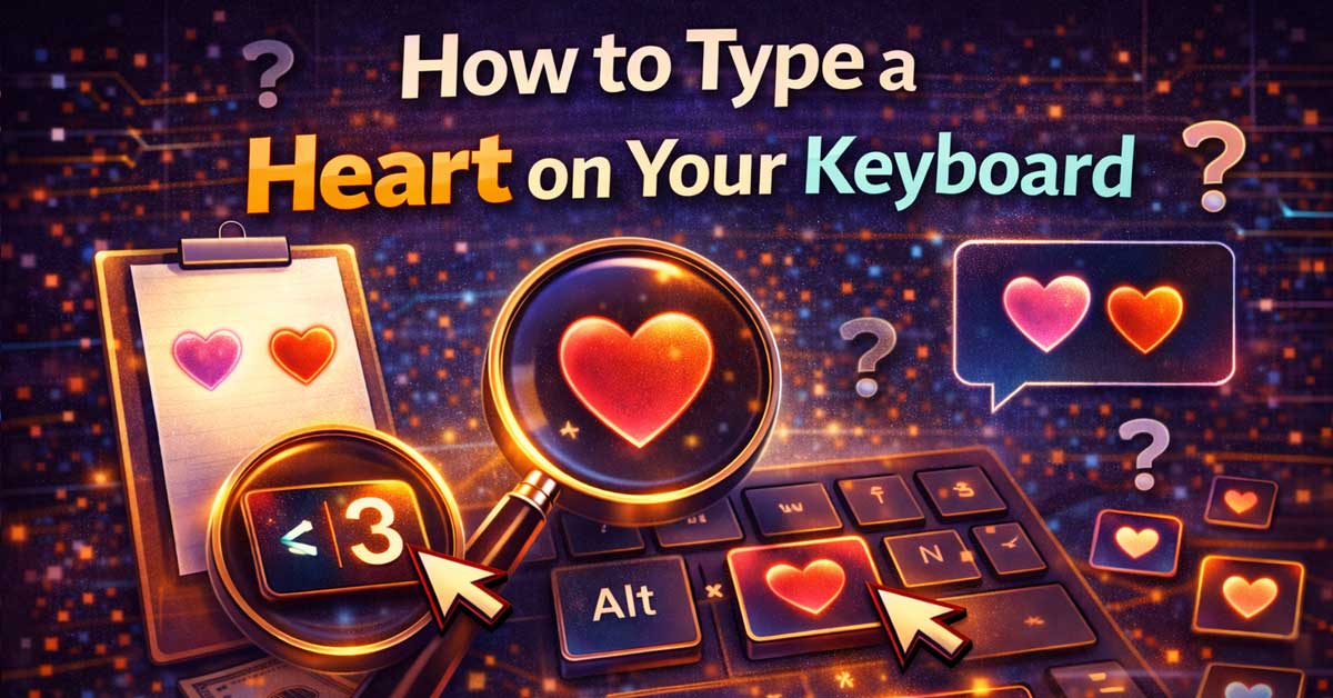 HOW TO TYPE A HEART ON YOUR KEYBOARD