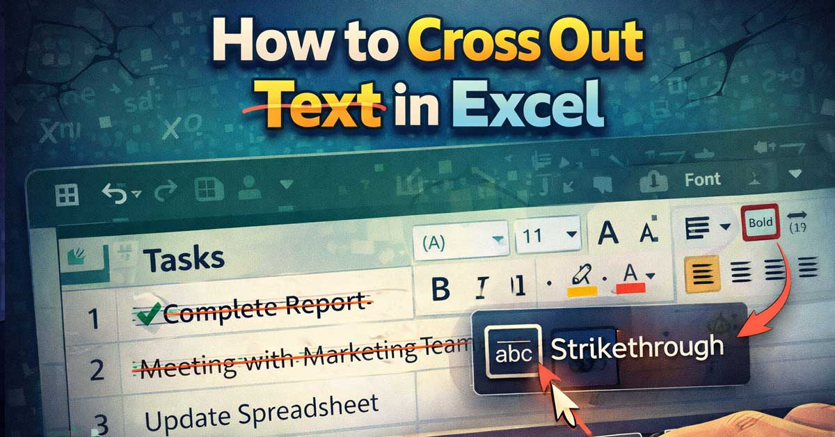 How to Cross Out Text in Excel