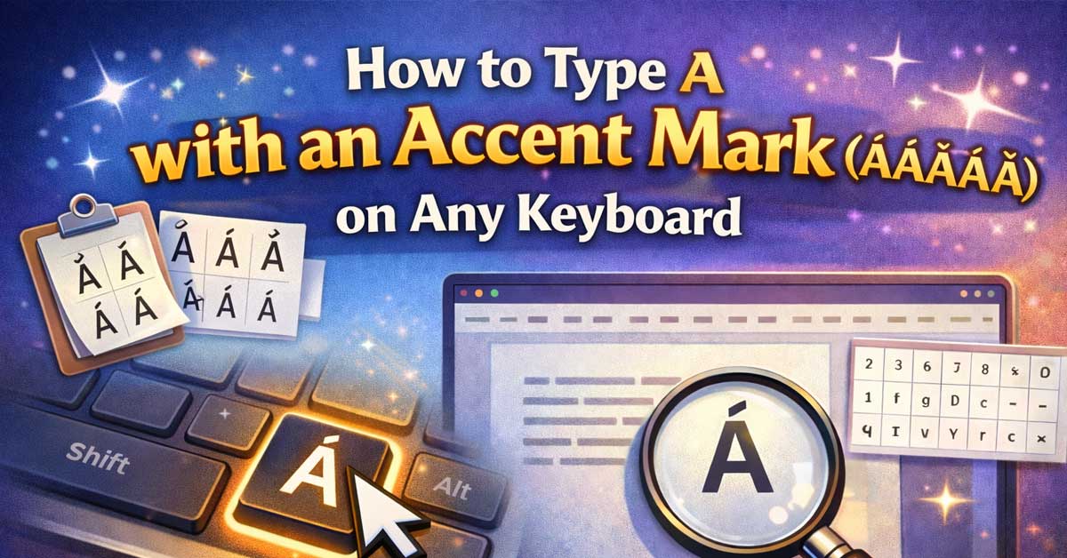 How to Type A with an Accent Mark on Any Keyboard