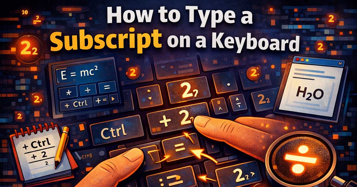 How to Type a Subscript on a Keyboard