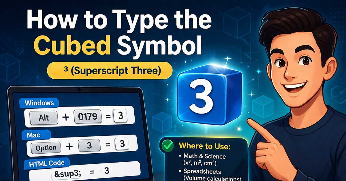 How to Type the Cubed Symbol on a Keyboard