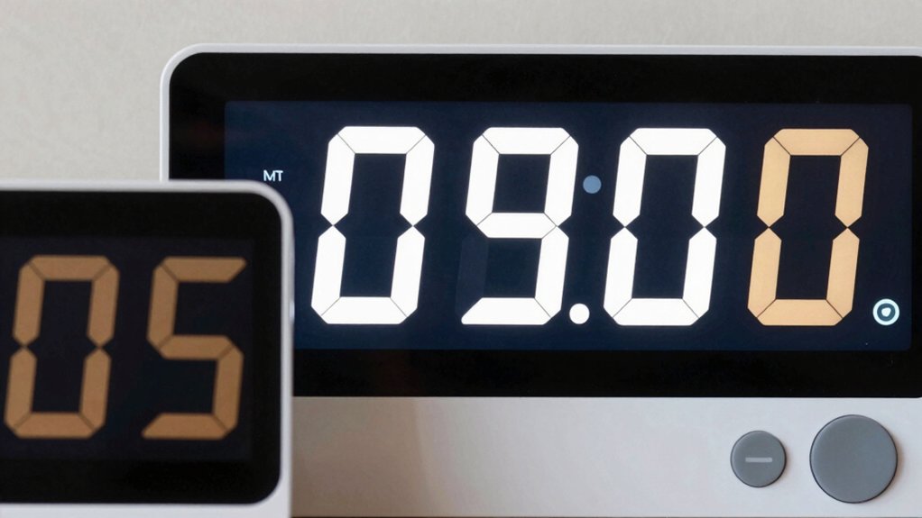 display size brightness alarms power backup