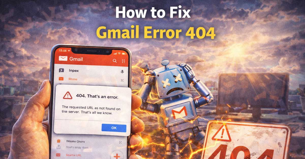 how to fix gmail error 404