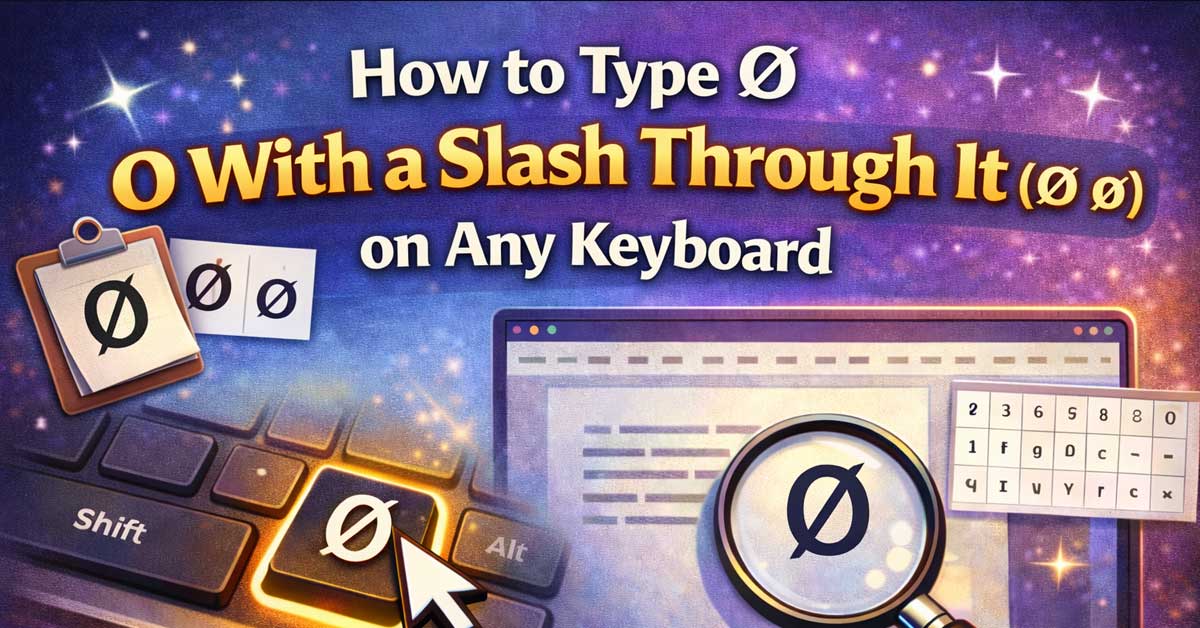 how to type o with slash through it