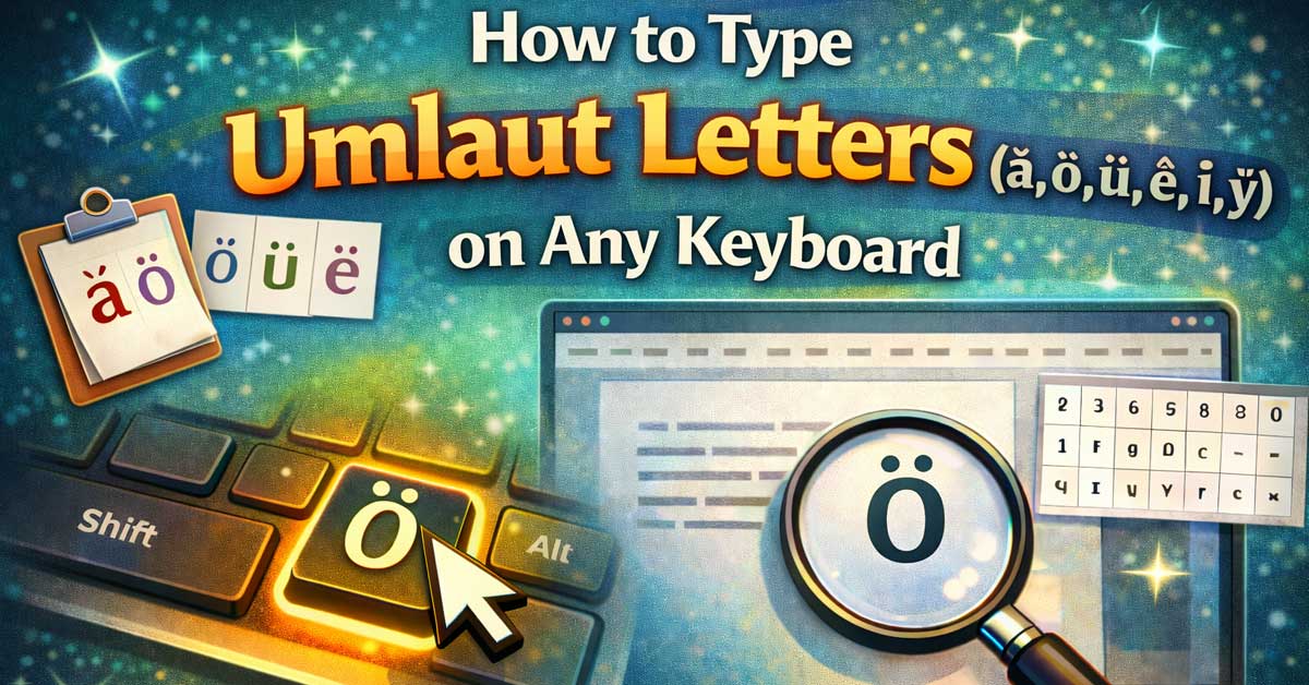 how to type umlaut letters