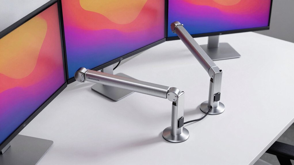 triple monitor arms for desk setups