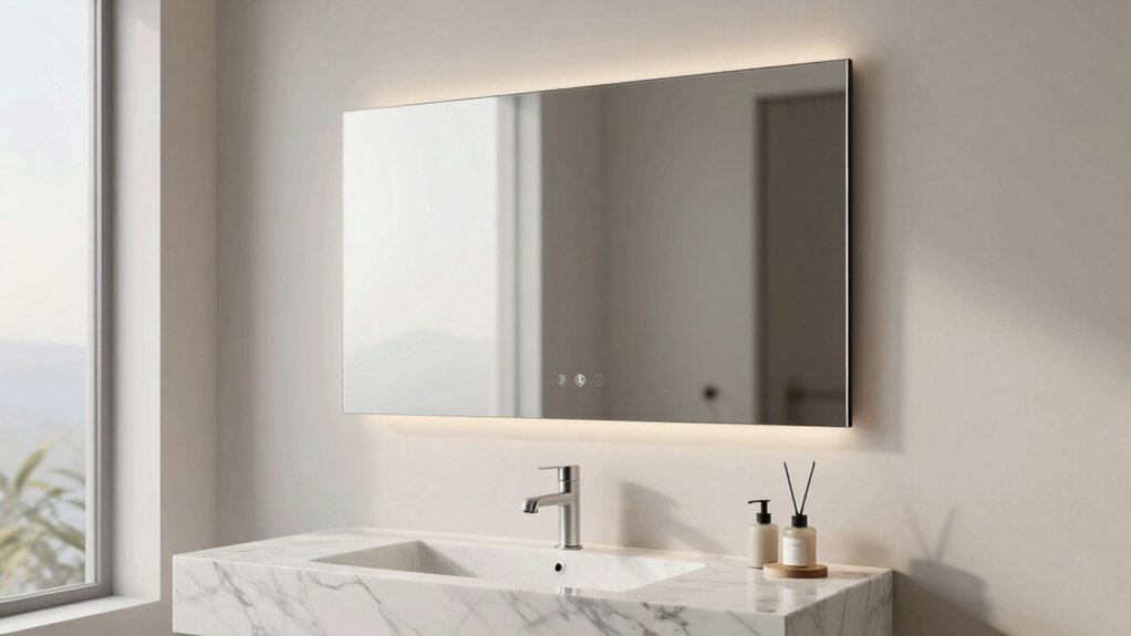 bathroom tv mirror specs size resolution brightness ip65 safety