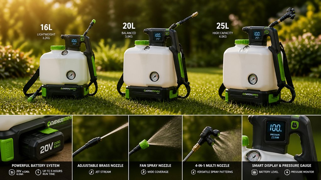 battery powered sprayer capacity runtime patterns