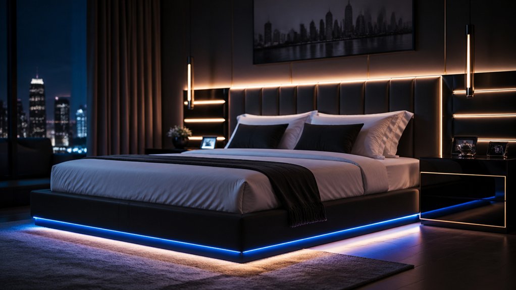 bed frames with led lighting