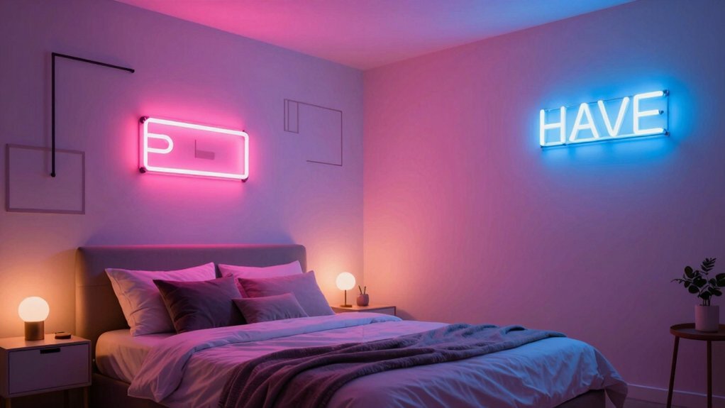 bedroom neon signs size color power brightness