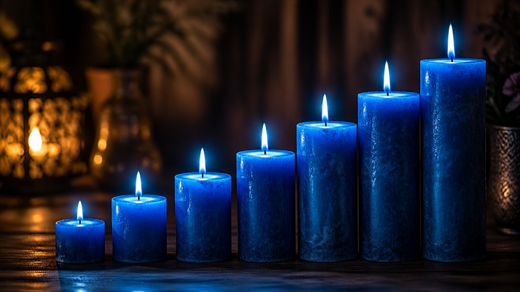 blue led candles create instant ambiance