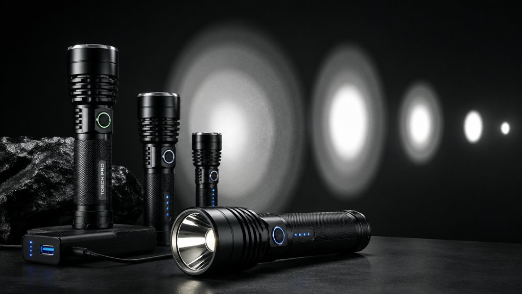 bright lumen flashlight considerations runtime charging durability