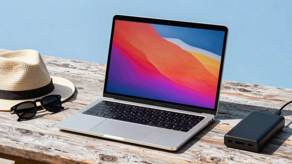 bright sunlight laptop usability factors