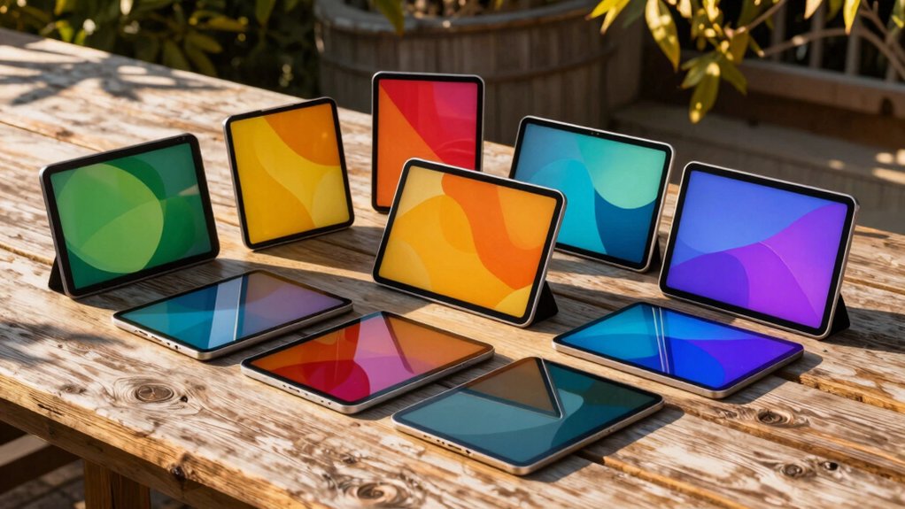 bright sunlight tablet picks outdoors