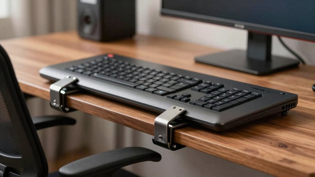 desk clamp on keyboard tray considerations