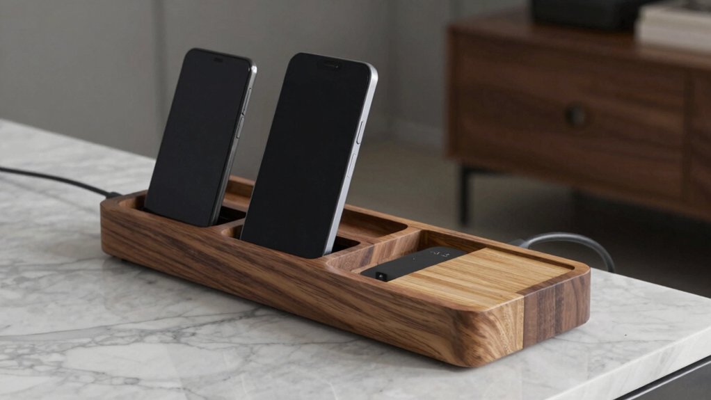 device compatible wood charging station organization