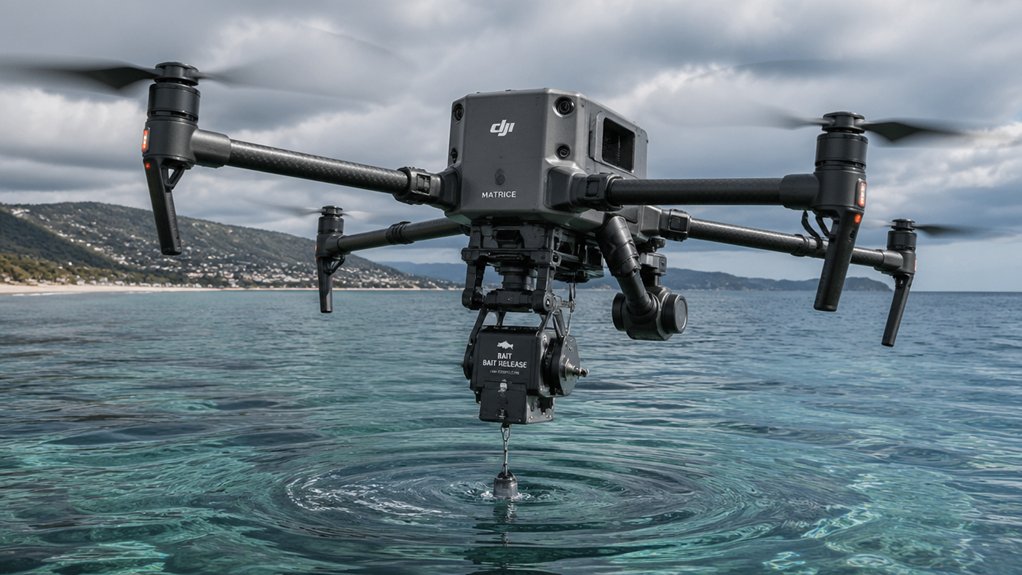 drone bait release compatibility payload range battery