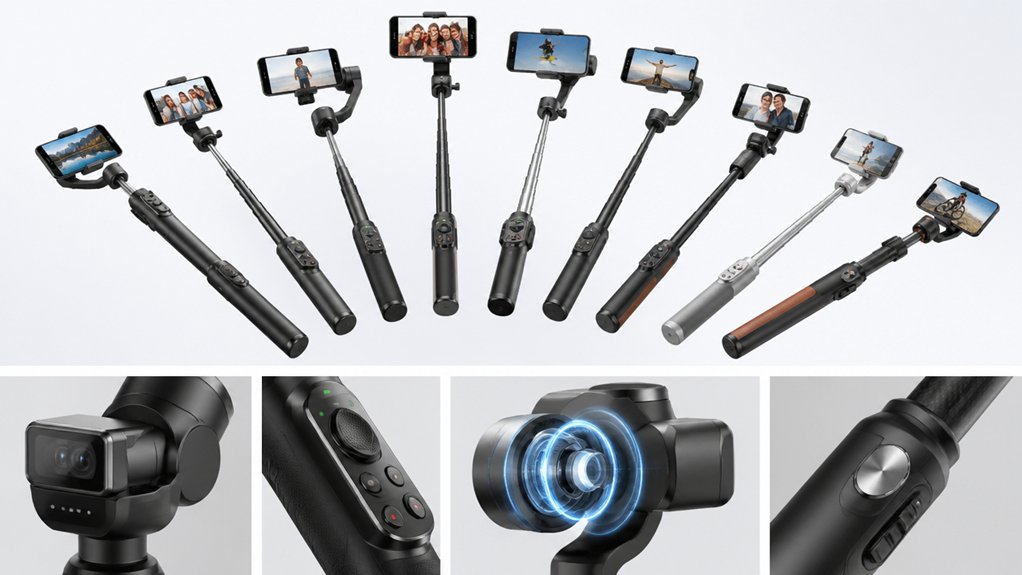 face tracking selfie sticks hands free