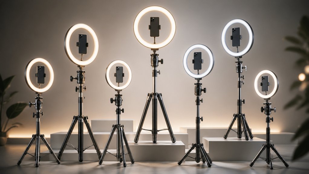 face tracking tripods with ring light