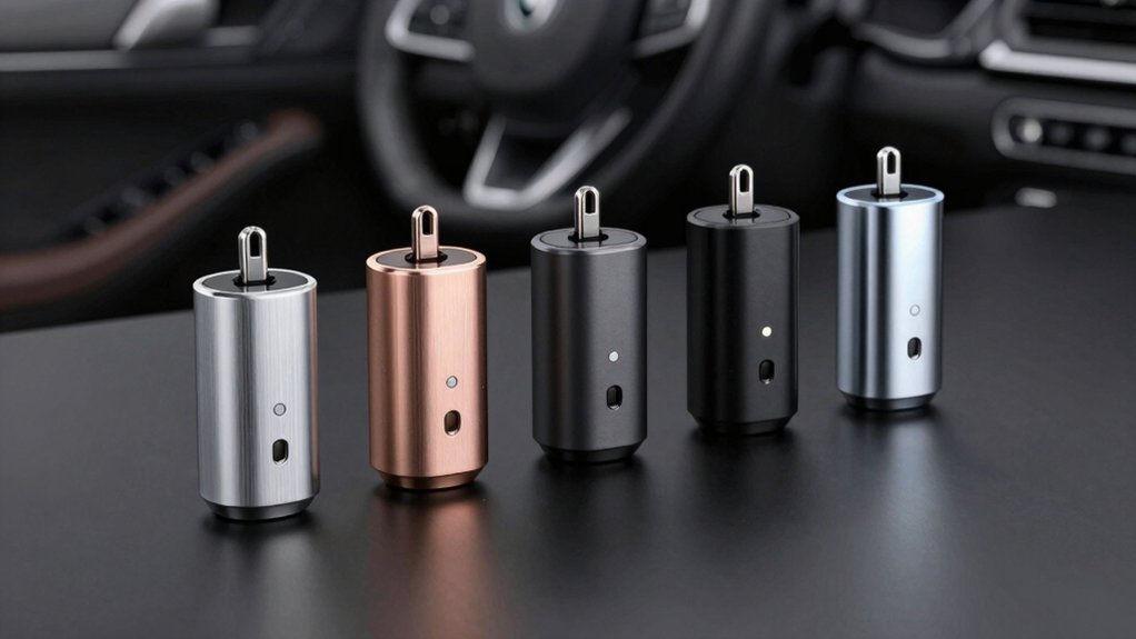 five fast charging car usb adapters