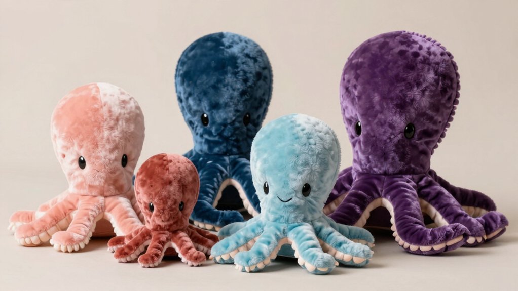 five octobuddy plushies cuddled enthusiasts