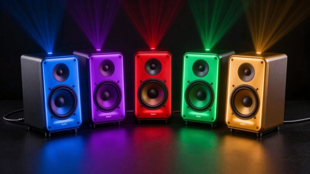 five rgb pc speakers