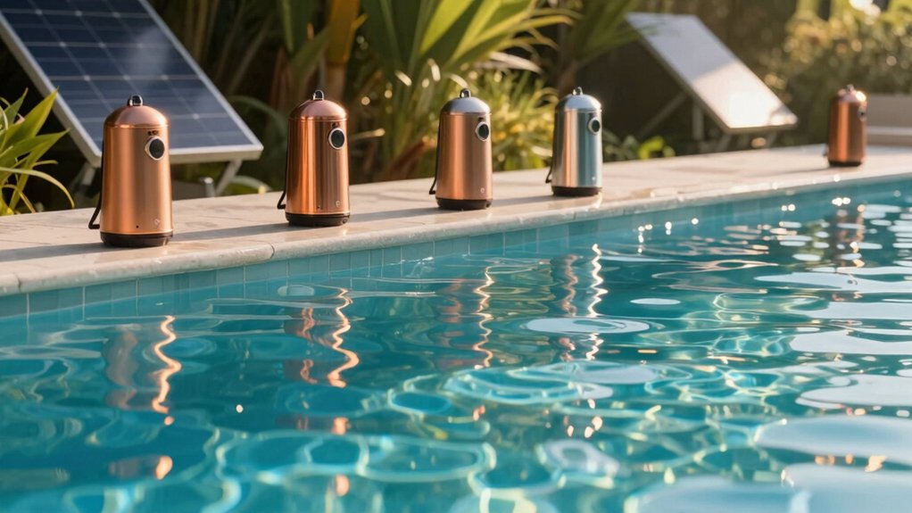 five solar powered pool ionizers