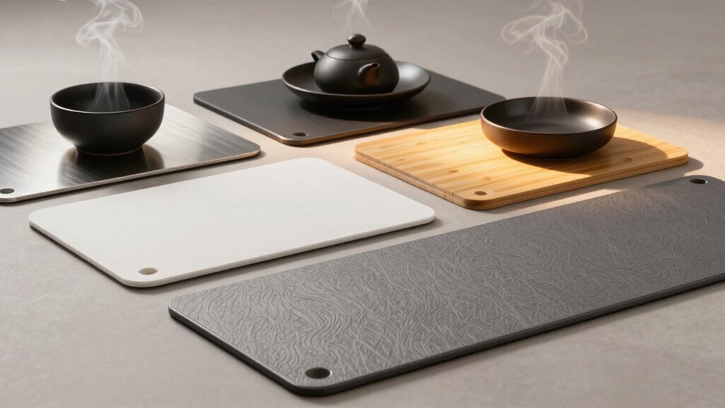 five warming mats keep food hot