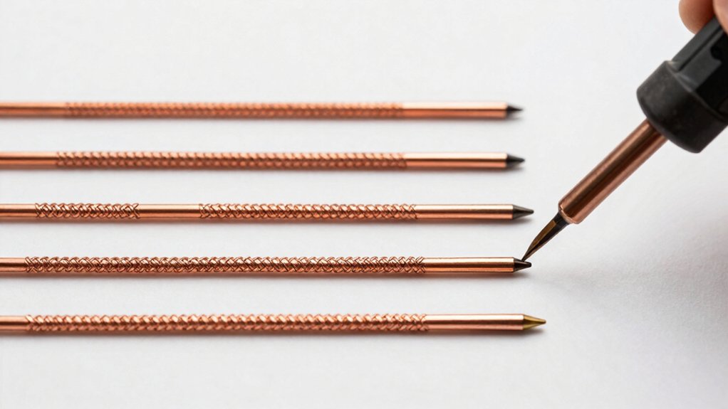 five wick options for desoldering