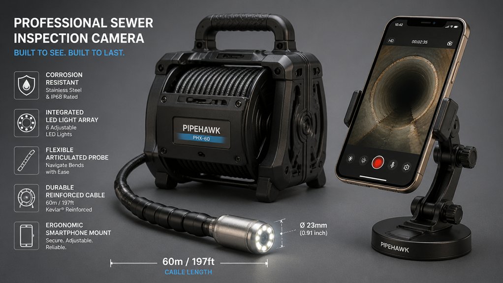 iphone compatible sewer camera specs