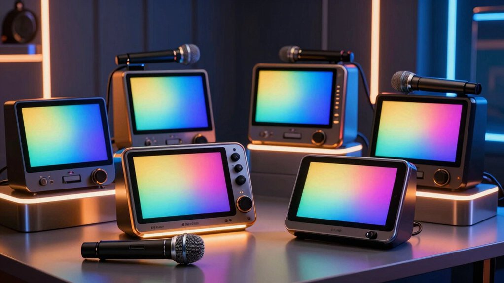 karaoke machines with lyrics screens