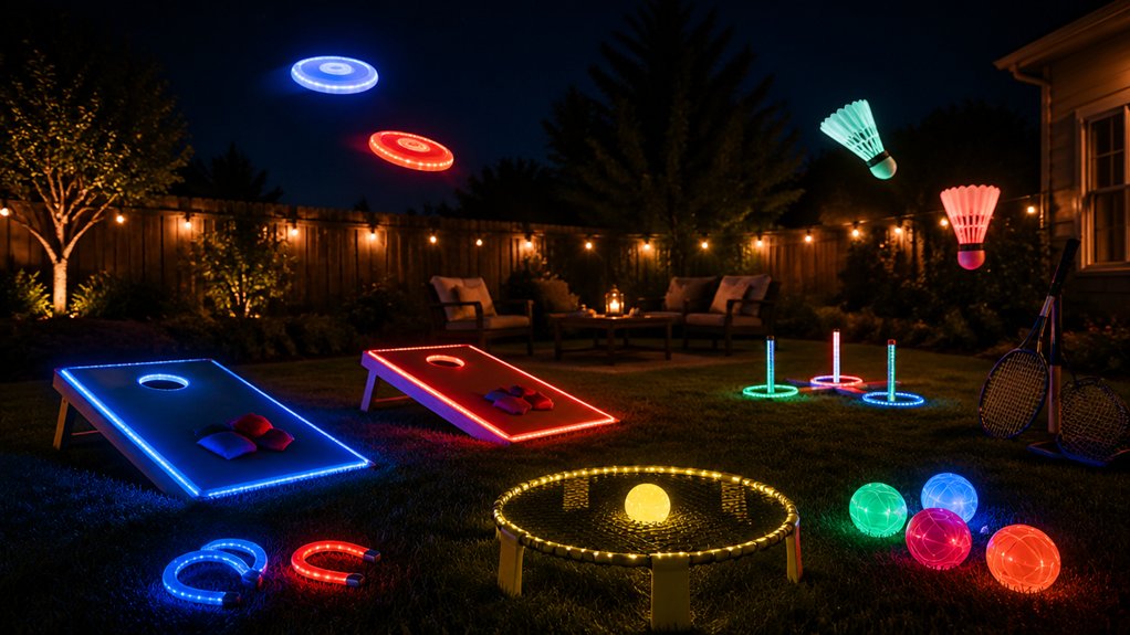 led yard games backyard party lights