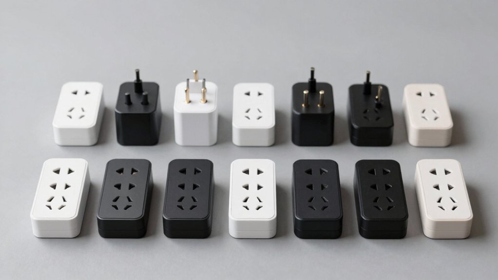 low profile outlet splitters behind furniture