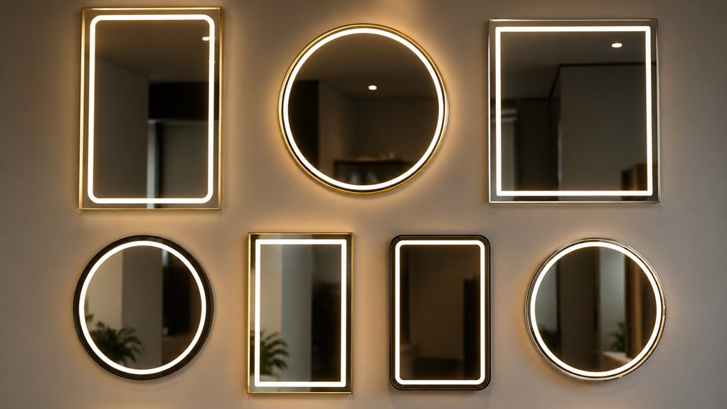 mirror with led lit frame transformation