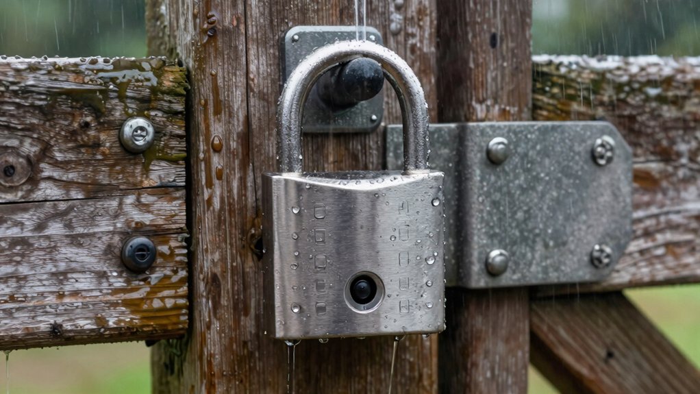 outdoor fingerprint padlock considerations weather battery speed backups