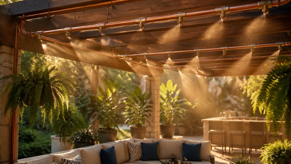 patio misting length coverage nozzles cooling