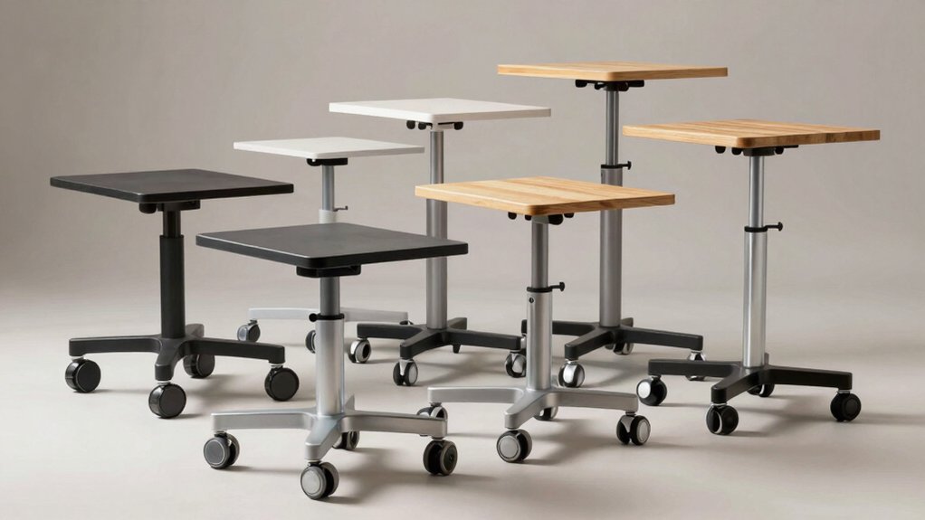 portable desks on wheels moveable